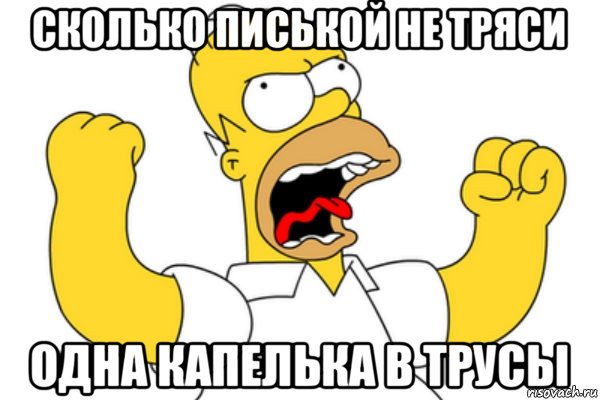 сколько писькой не тряси одна капелька в трусы, Мем Разъяренный Гомер