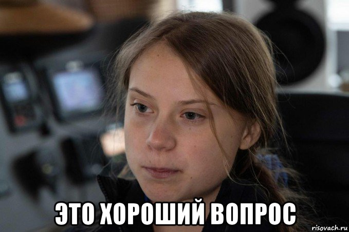  это хороший вопрос, Мем Greta Thunberg