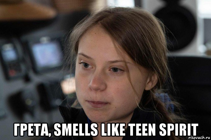  грета, smells like teen spirit, Мем Greta Thunberg