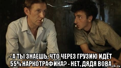  - а ты знаешь, что через грузию идёт 55% наркотрафика? - нет, дядя вова, Мем Грузия