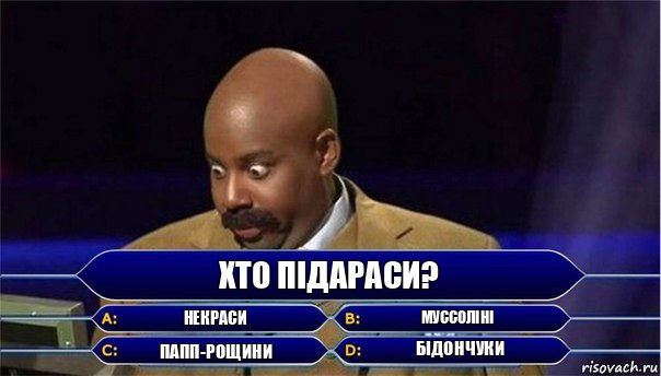 Хто підараси? Некраси Муссоліні Папп-Рощини Бідончуки, Комикс      Кто хочет стать миллионером