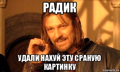 радик удали нахуй эту сраную картинку, Мем Нельзя просто так взять и (Боромир мем)