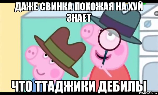 даже свинка похожая на хуй знает что ттаджики дебилы, Мем  Пеппа холмс