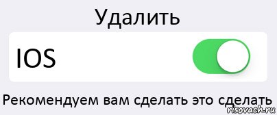 Удалить IOS Рекомендуем вам сделать это сделать, Комикс Переключатель