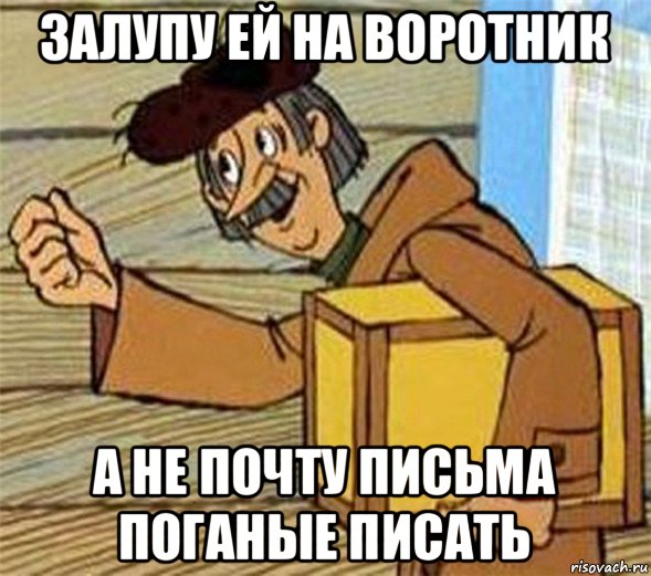 залупу ей на воротник а не почту письма поганые писать, Мем Почтальон Печкин