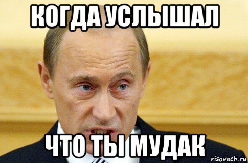 когда услышал что ты мудак, Мем путин