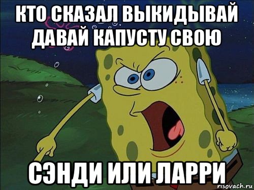 кто сказал выкидывай давай капусту свою сэнди или ларри, Мем Спанч боб