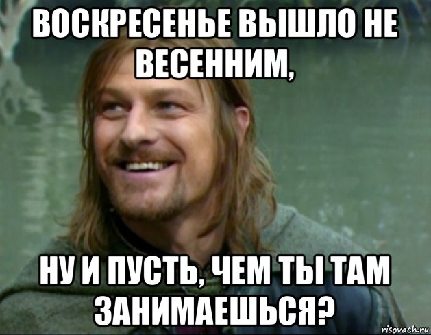 воскресенье вышло не весенним, ну и пусть, чем ты там занимаешься?, Мем Тролль Боромир