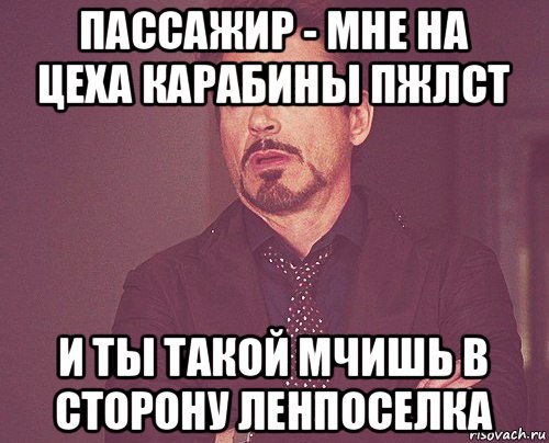 пассажир - мне на цеха карабины пжлст и ты такой мчишь в сторону ленпоселка