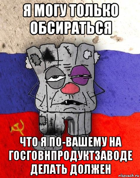 я могу только обсираться что я по-вашему на госговнпродуктзаводе делать должен, Мем Ватник