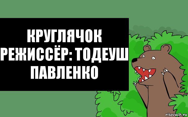 Круглячок
Режиссёр: Тодеуш Павленко, Комикс Надпись медведя из кустов