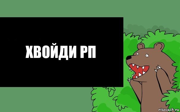 Хвойди РП, Комикс Надпись медведя из кустов