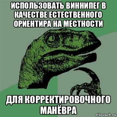 использовать виннипег в качестве естественного ориентира на местности для корректировочного манёвра