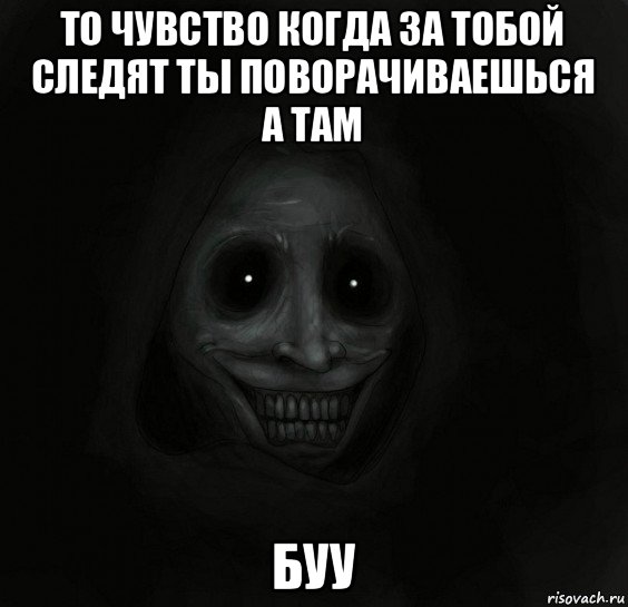 то чувство когда за тобой следят ты поворачиваешься а там буу, Мем Ночной гость