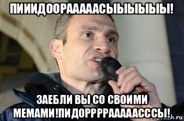 пииидоорааааасыыыыыы! заебли вы со своими мемами!пидоррррааааасссы!, Мем кличко 2