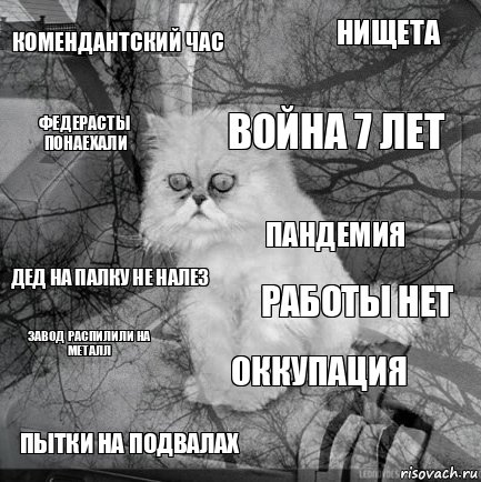 комендантский час Работы нет война 7 лет пытки на подвалах дед на палку не налез нищета оккупация федерасты понаехали завод распилили на металл пандемия