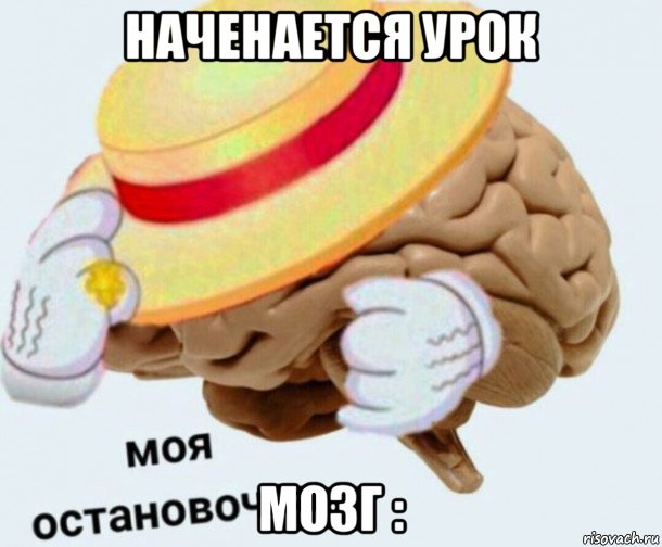 наченается урок мозг :, Мем   Моя остановочка мозг