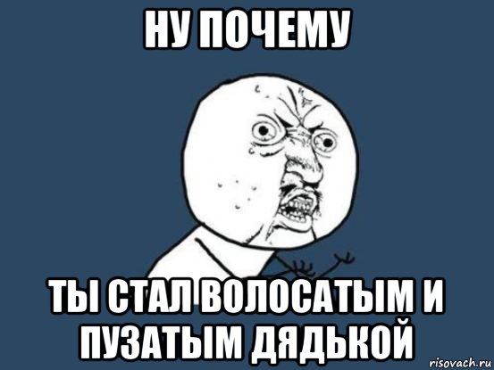 ну почему ты стал волосатым и пузатым дядькой, Мем Ну почему