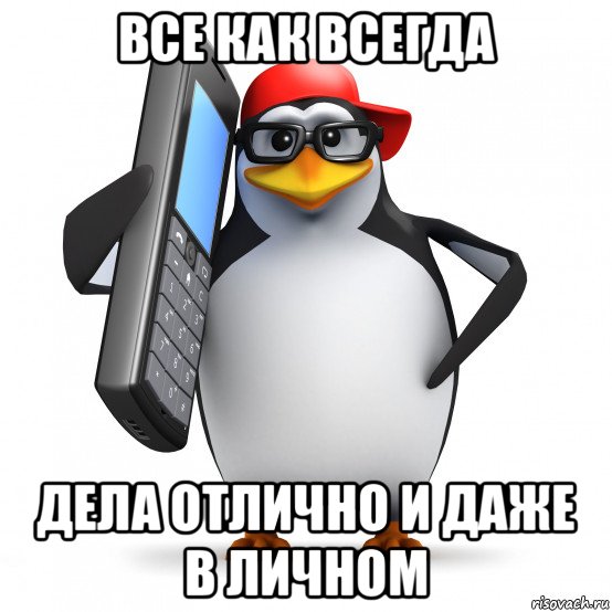 все как всегда дела отлично и даже в личном, Мем   Пингвин звонит