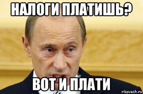 налоги платишь? вот и плати, Мем путин