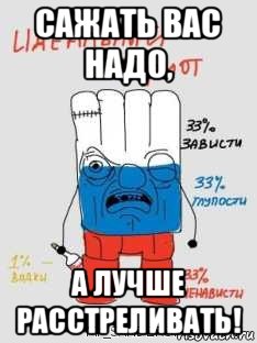 сажать вас надо, а лучше расстреливать!