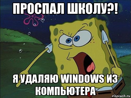 проспал школу?! я удаляю windows из компьютера