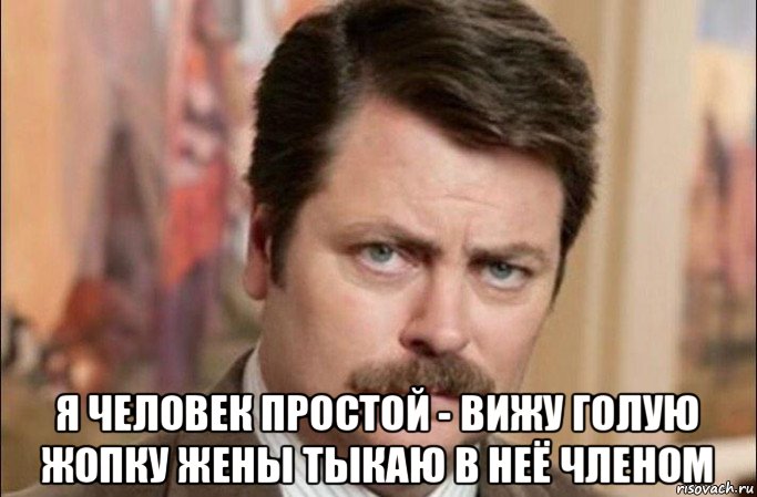  я человек простой - вижу голую жопку жены тыкаю в неё членом, Мем  Я человек простой