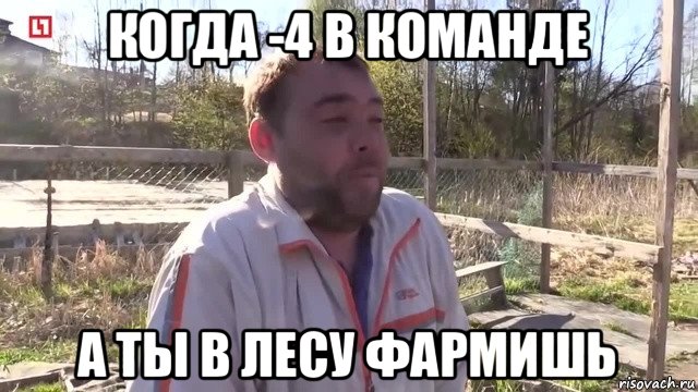 когда -4 в команде а ты в лесу фармишь, Мем  Ваще пахую